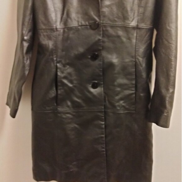 Wilsons Leather Pelle Studio Trench Style Peacoat Jacket (Size M-L - Picture 8 of 10